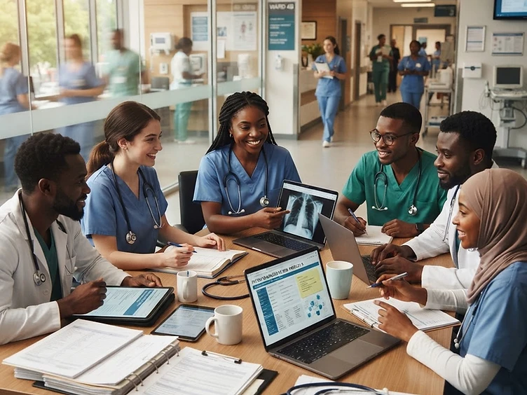Medical professionals collaborating