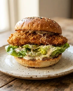 Quick Crispy Chicken Caesar Burger