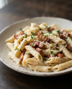 Classic Creamy Bacon Penne