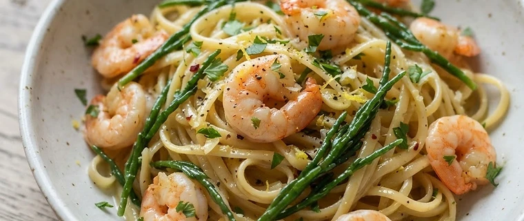Prawn and Samphire Linguine