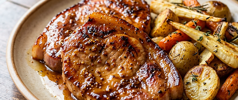 Honey & Mustard Glazed Gammon Steaks