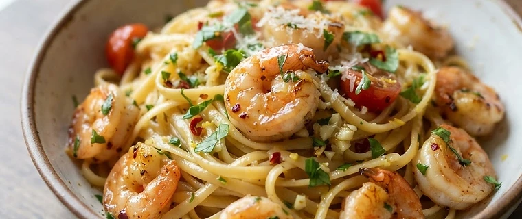 Garlic Butter Prawn Pasta