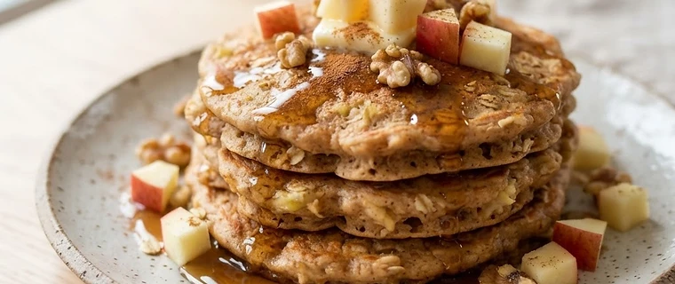 Spiced Apple and Oat Pancakes