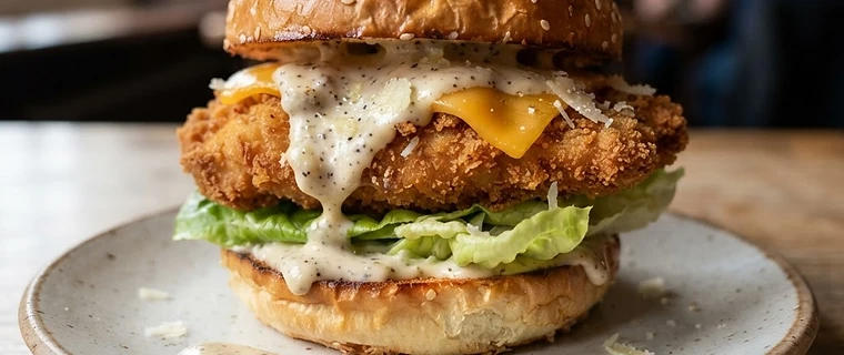 Crispy Chicken Caesar Burger