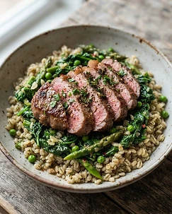 Garlic Lamb Steak Bowl