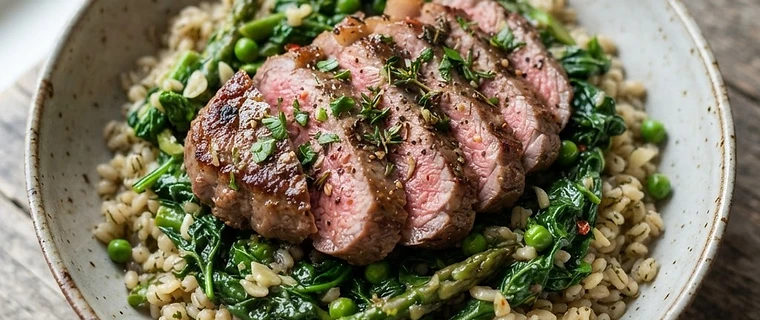 Garlic Lamb Steak Bowl