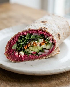 Beetroot Hummus Wrap