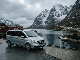 Mercedes-Benz V-Class airport transfer at Ersfjordbotn Brygge