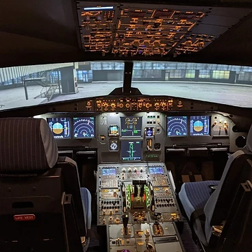 First-person view of the A320 flight deck