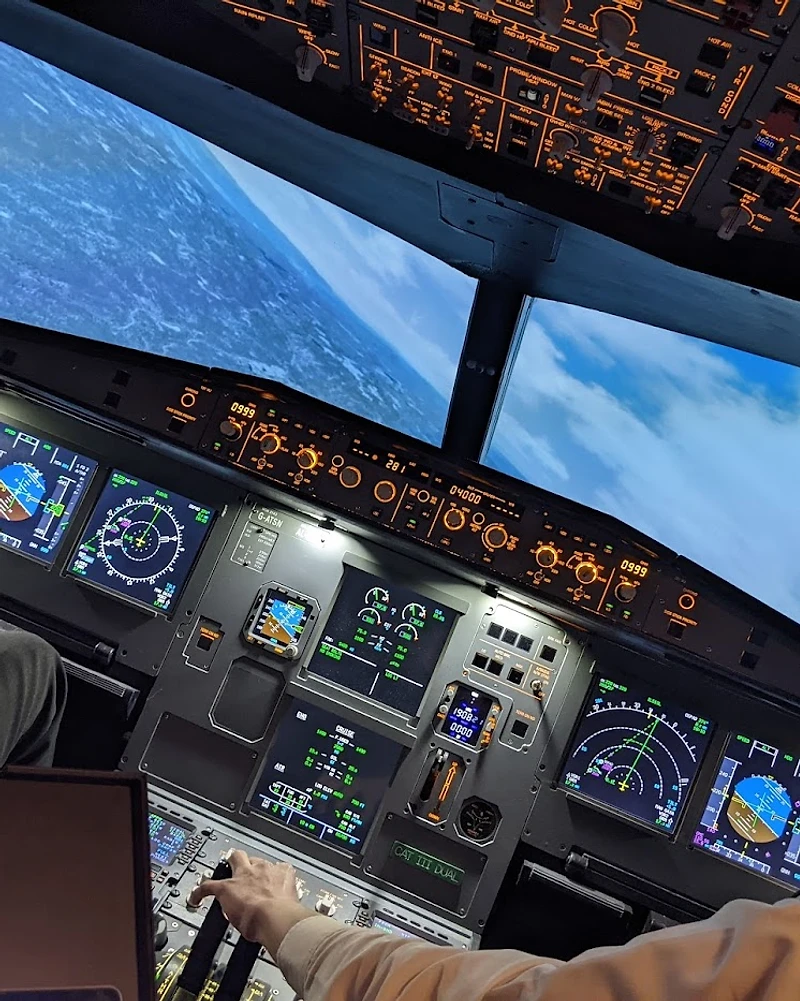 Sunrise from the cockpit of an Airbus A320