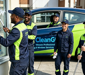 CleanGO Wessex team with branded vehicle