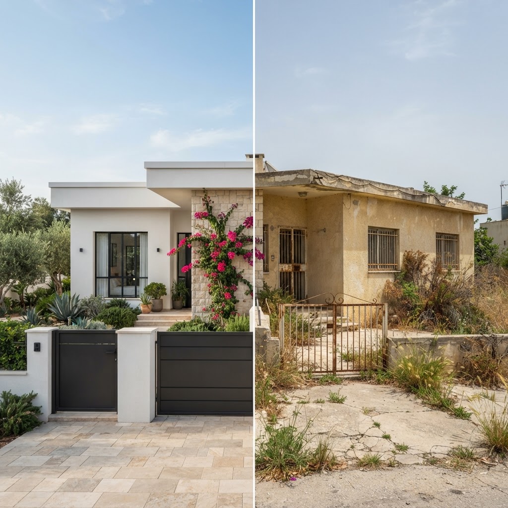 Renovation: a house before and after (ArchHomeAI)