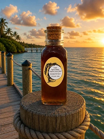 Glass cork bottle of Black Mangrove honey