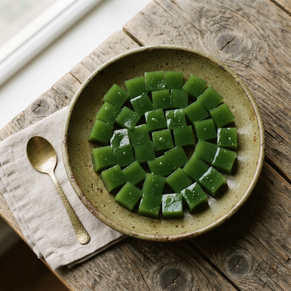 Nutritious Green Gel Food for Omnivorous Fish