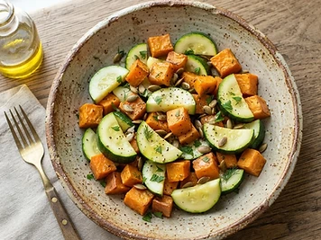 Blanched Zucchini and Sweet Potato Bites
