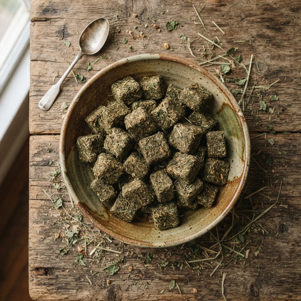 Timothy Hay and Herbal Forage Cubes