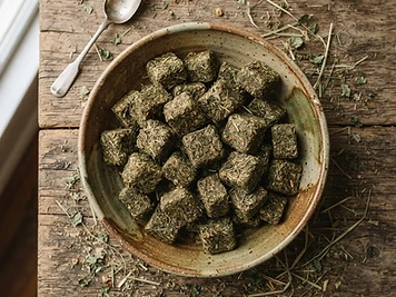 Timothy Hay and Herbal Forage Cubes