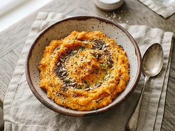 Warm Sweet Potato and Sprouted Seed Mash