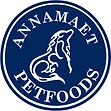 Annamaet Petfoods navy circular logo with howling dog silhouette
