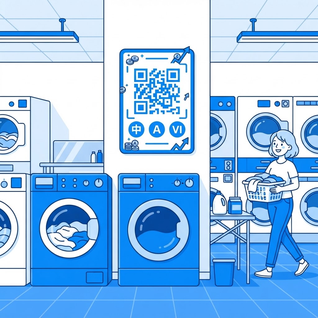 Boosting Australian Laundromat Profits: Multilingual QR Signage