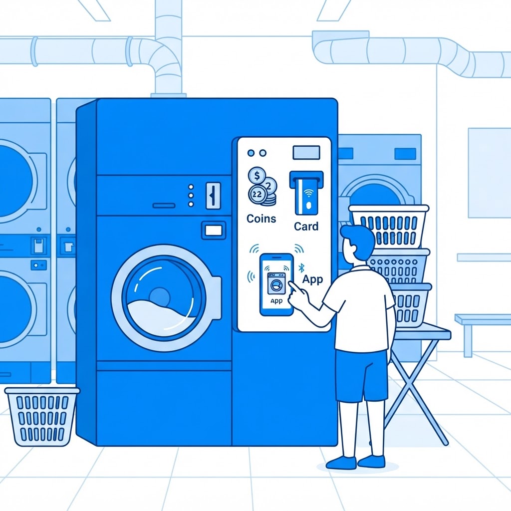 Paying at an Unattended Laundromat in Australia: Coins, Cards, and Apps