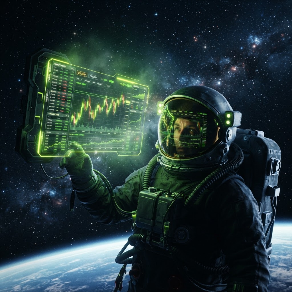 Holographic trading terminal in deep space