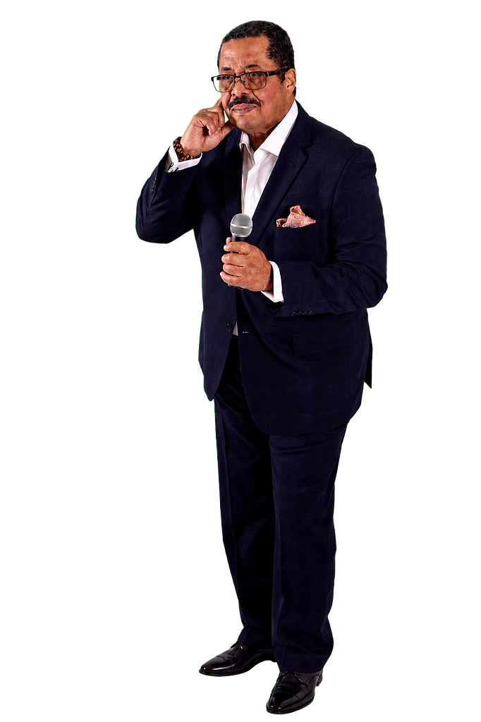 Velton W. Showell III, The Leadershipologist, holding a microphone