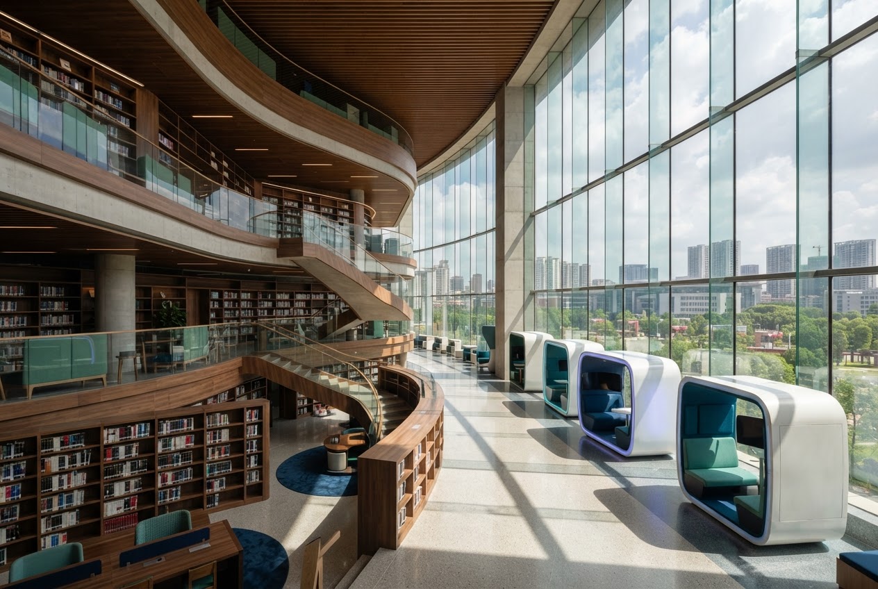Modern Chinese university library