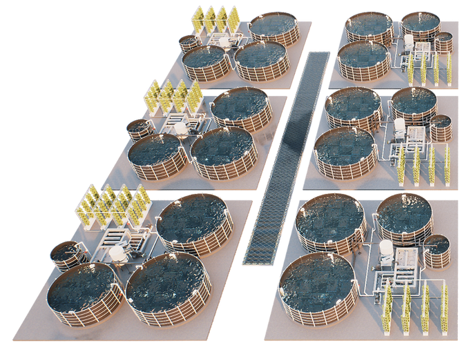 GreenClaw Hub multi-module aquaculture system render