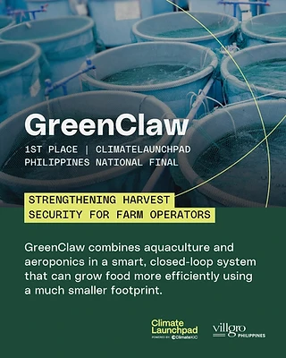 GreenClaw 1st Place certificate, ClimateLaunchpad Philippines 2026 National Final