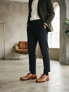 Mens Handmade Tan Leather Brogue