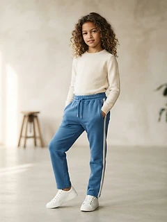 Kids Blue Premium Tracksuit Bottoms