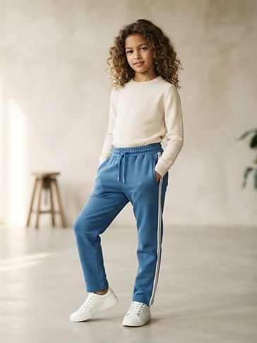 Kids Blue Premium Tracksuit Bottoms