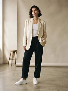 Minimalist White Low-Top Leather Sneakers
