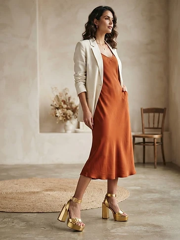 Metallic Gold Platform Sandals