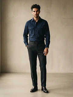 Navy Chino Work Shirt