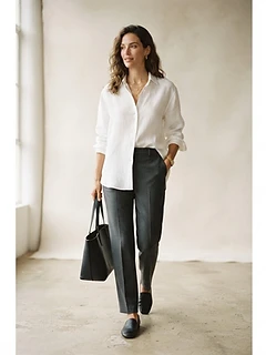White Linen Blend Shirt | Luxury Everyday Essential