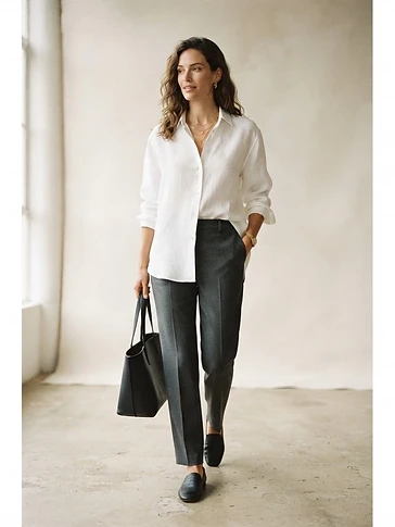 White Linen Blend Shirt | Luxury Everyday Essential