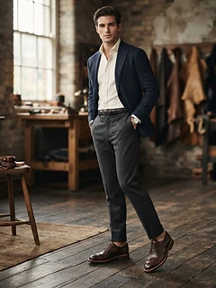 Mens Dark Brown Leather Brogue