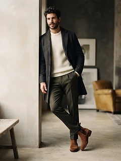 Tobacco Italian Suede Chelsea Boots for Men
