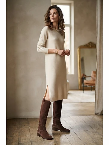 Women's Chocolate Suede Knee High Boots