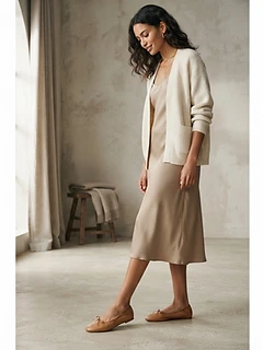 Women's Tan Leather Ballet Flats