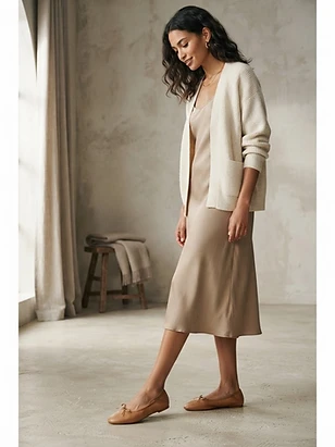 Women's Tan Leather Ballet Flats