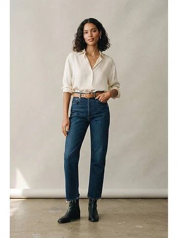 Relaxed Fit Navy Denim Jeans