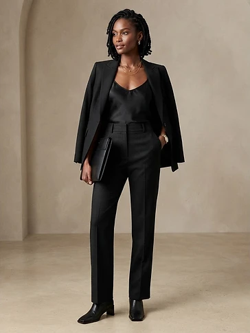 Signature Black Tailored Work Suit Trousers