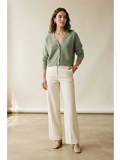 Sage Cropped Cardigan - Luxury Made-to-Order Knit