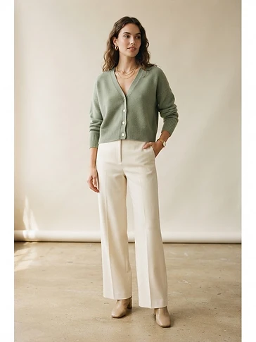 Sage Cropped Cardigan - Luxury Made-to-Order Knit
