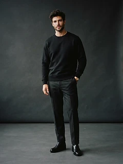 Luxury Black Crew Neck Sweatshirt