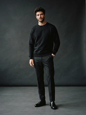 Luxury Black Crew Neck Sweatshirt