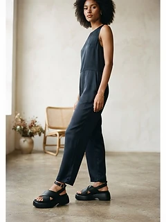 Black Leather Platform Sandals